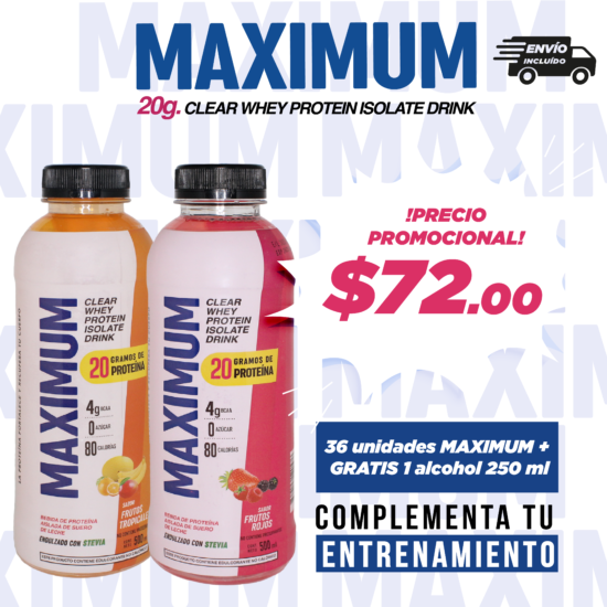 PROMO N2 - Promoción Maximum 36 unidades x 72 usd + 1 Alcohol 250 ml