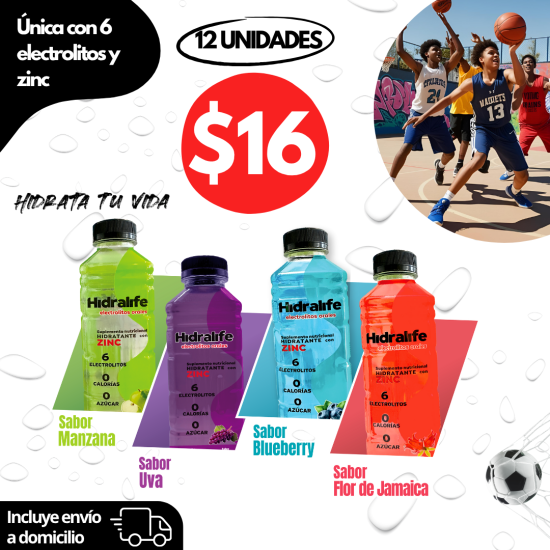 PROMO S14 - Promoción 12 Unidades Hidralife + 1 Alcohol 250 ml